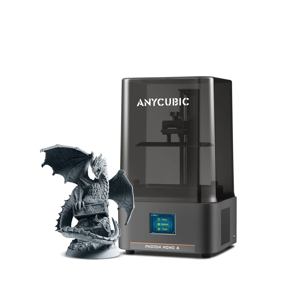 Anycubic Photon Mono 4 resin printer with dark translucent cover
