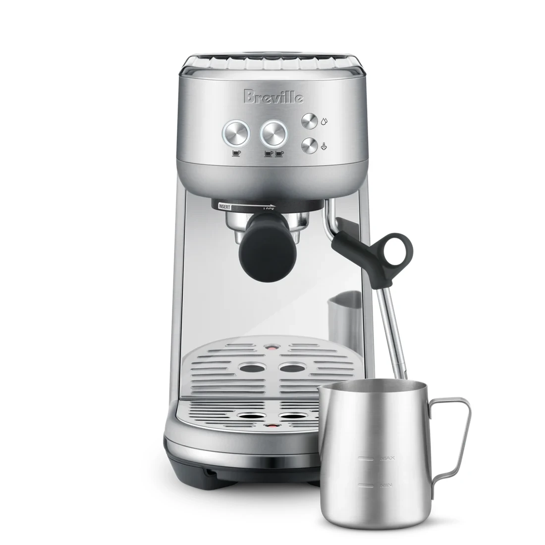 Stainless Breville Bambino BES450BSS with portafilter and manual steam wand