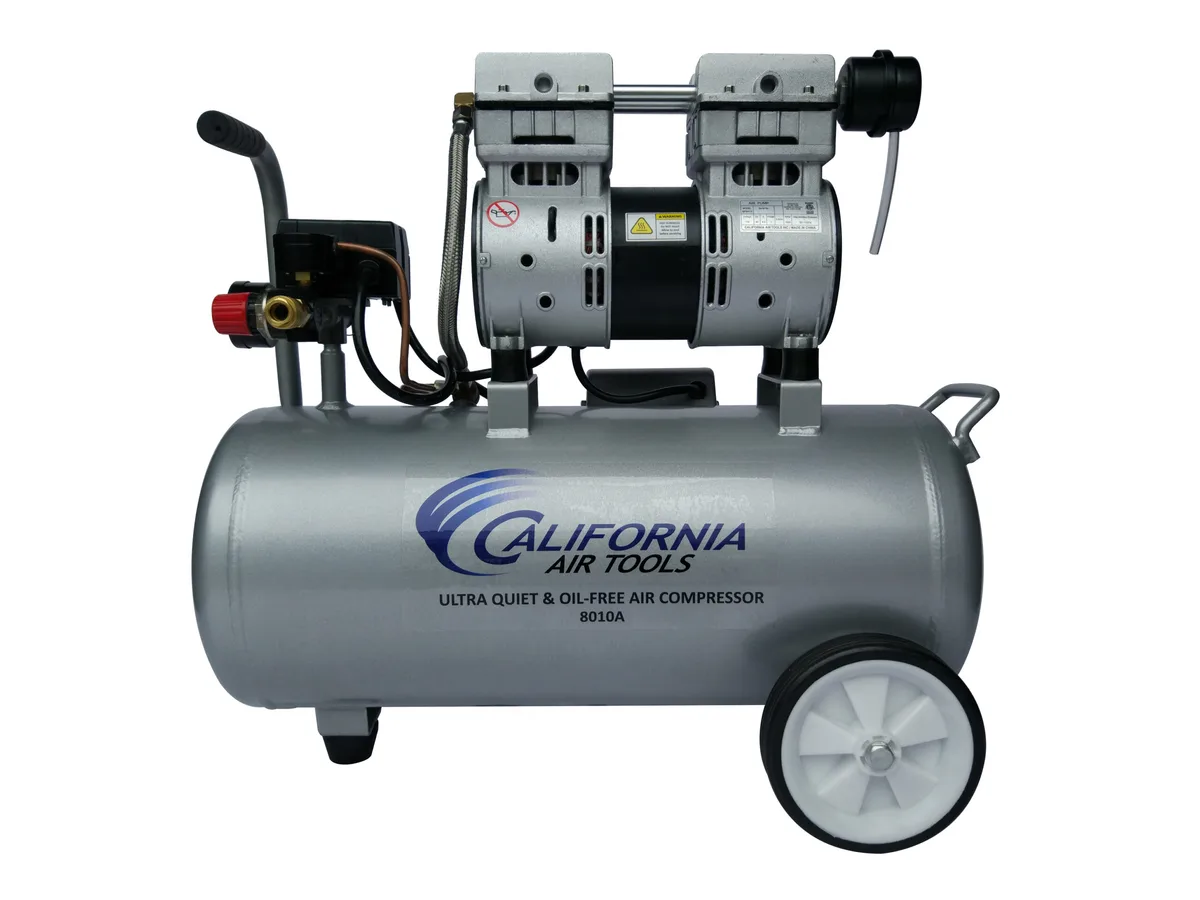 California Air Tools 8010A wheeled aluminum-tank compressor with visible model label