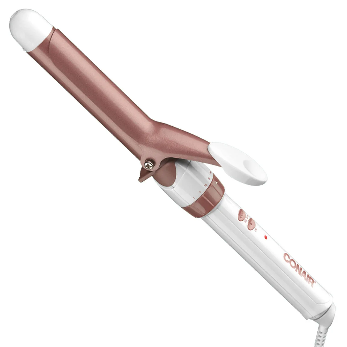 White and rose-gold Conair Double Ceramic CD701 one-inch curling iron