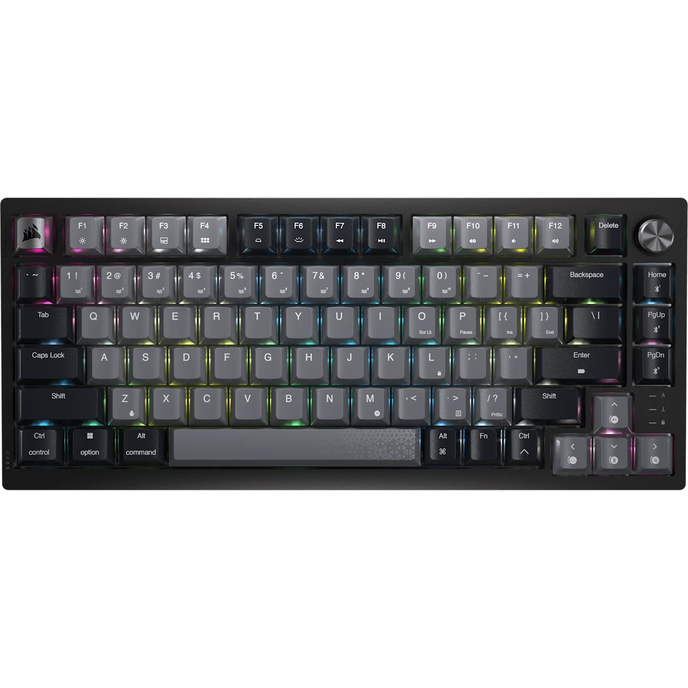 Corsair K65 Plus Wireless Midnight Grey keyboard with MLX Red switches and rotary dial