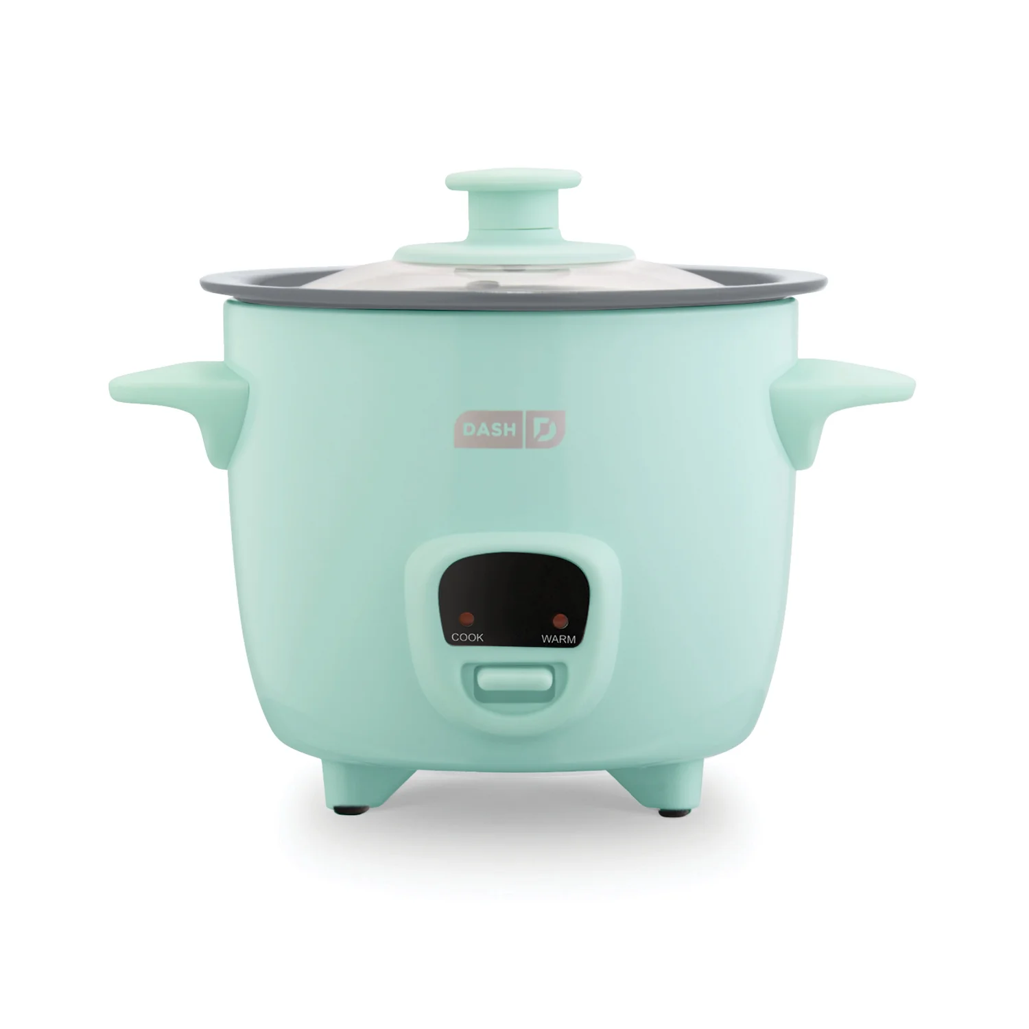Aqua Dash DRCM20005 Mini rice cooker with glass lid, two handles and cook-warm indicators