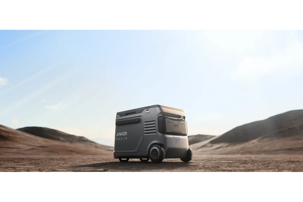 Anker SOLIX EverFrost 2 electric cooler on its all-terrain wheels