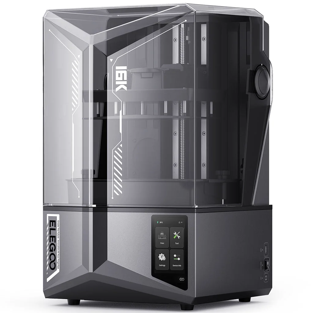ELEGOO Saturn 4 Ultra 16K resin printer viewed from the left side
