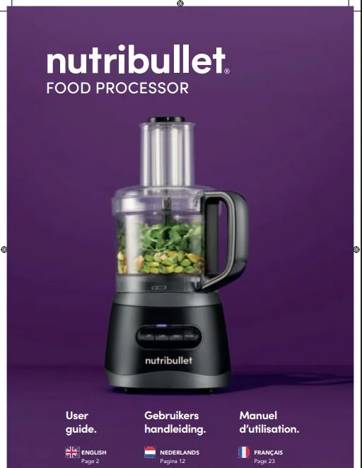 nutribullet NBP50100 food processor shown on its official user guide cover