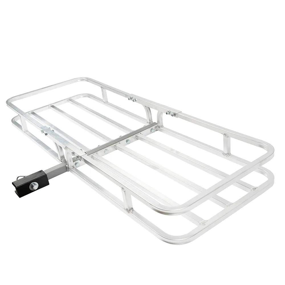 Erickson 07701 silver aluminum hitch basket with receiver shank