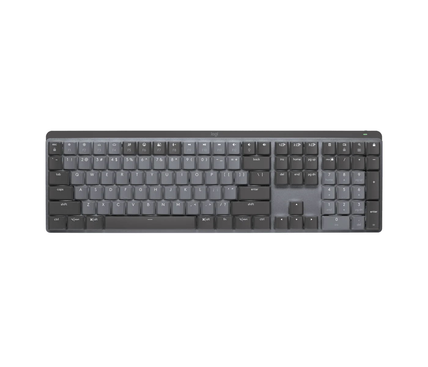 Logitech MX Mechanical full-size Graphite keyboard with low-profile keys and numpad