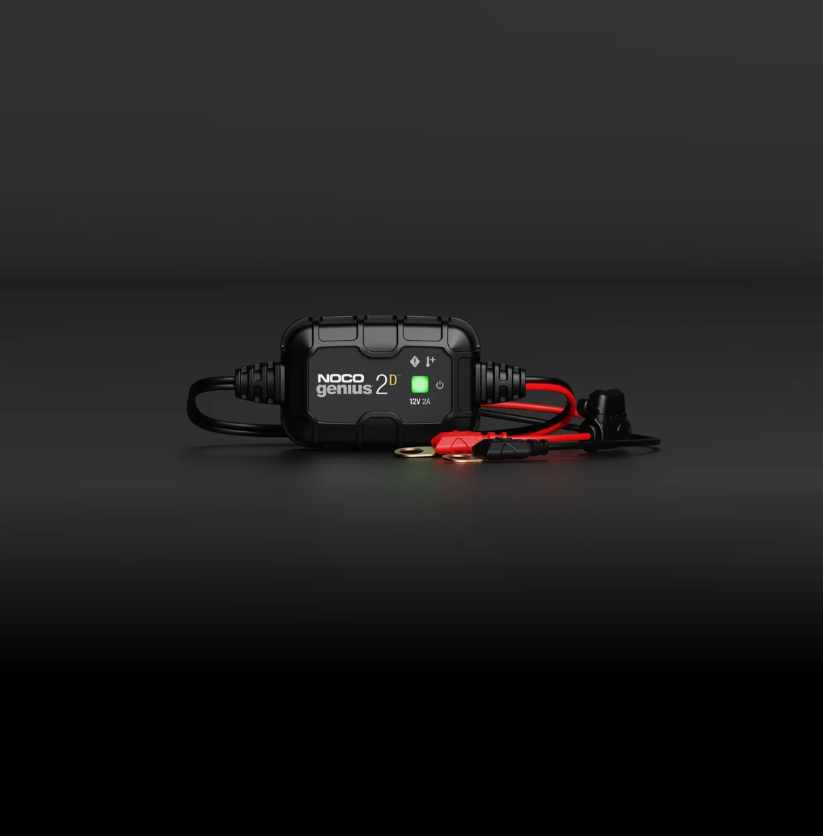 NOCO GENIUS2D direct-mount battery maintainer with attached wiring