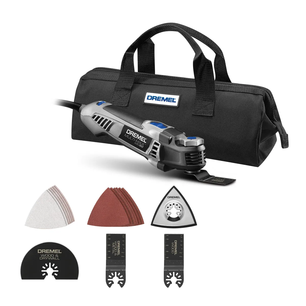 Dremel MM50-02 corded oscillating multi-tool with carry bag and included blades