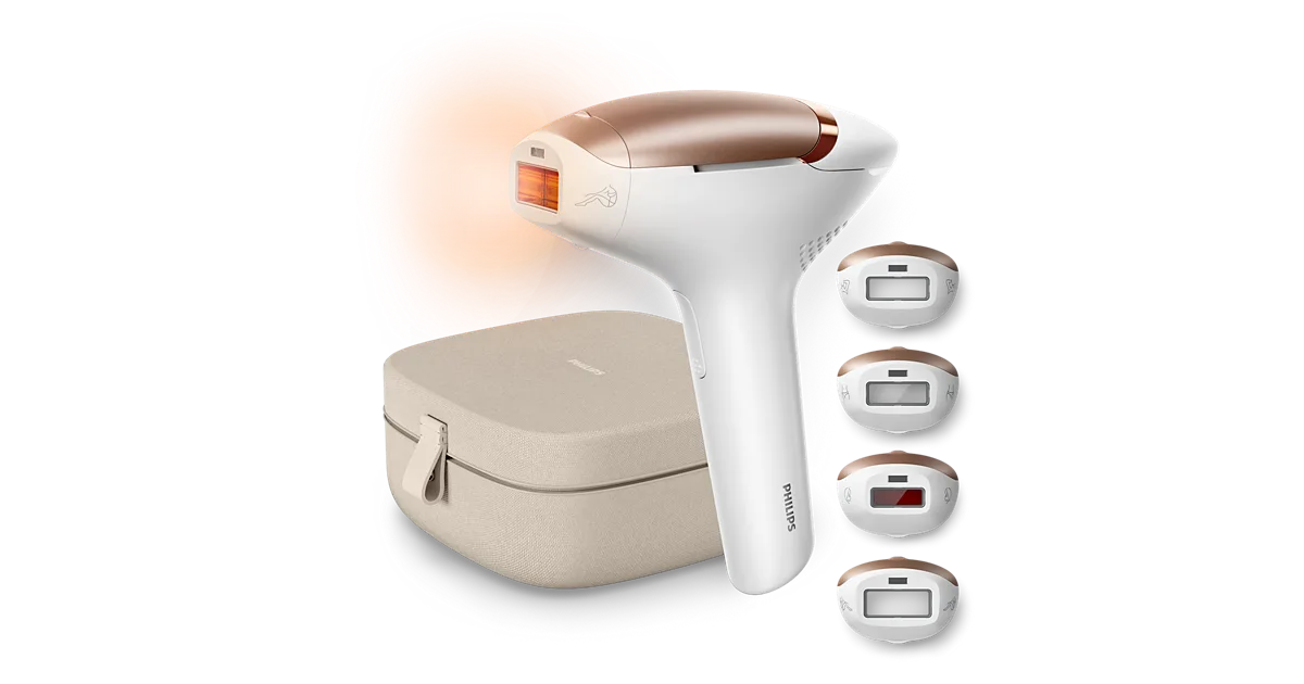 Philips Lumea BRI984/03 handset, case and four treatment heads