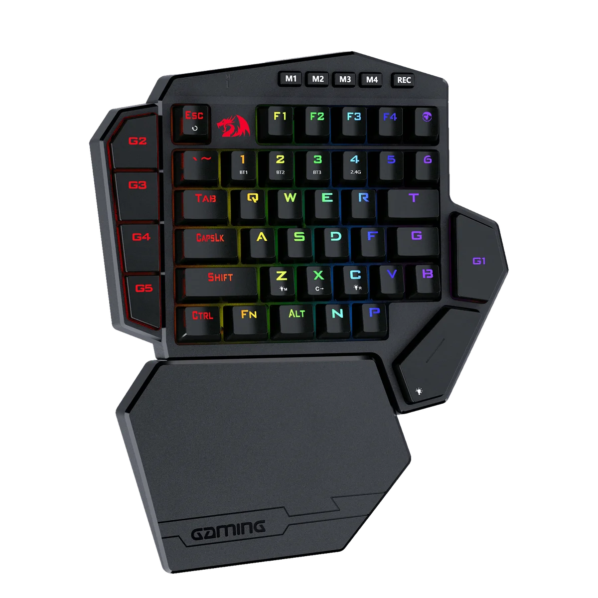 Current Redragon K585 PRO showing BT1, BT2, BT3 and 2.4G legends above the WASD cluster