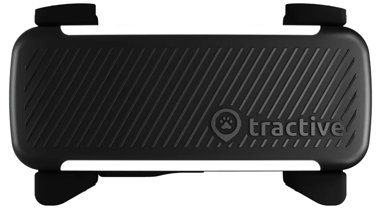 Black Tractive DOG 6 tracker with its two light bars and attachment hooks