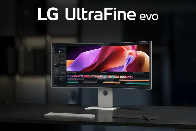 LG UltraFine 40U990A-W 40-inch 5K2K monitor in a professional workspace