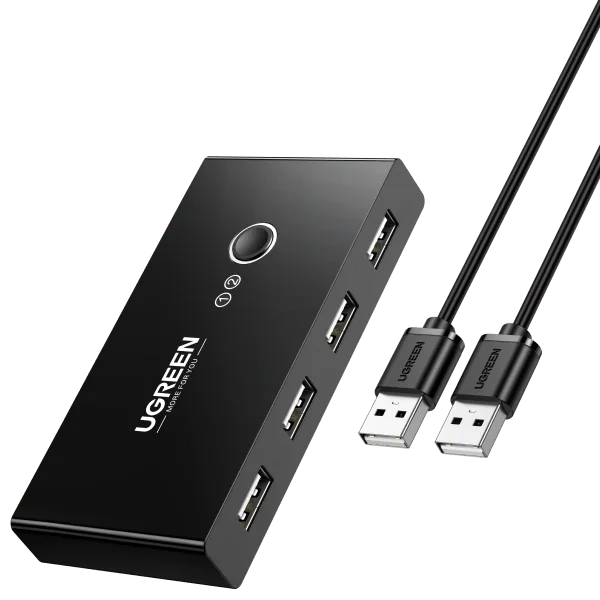 UGREEN 30767 four-port USB 2.0 switch with two host cables